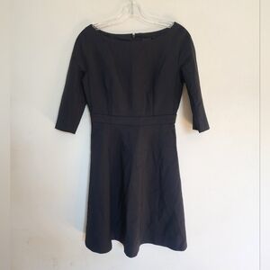 Iroo Boat-neck Mid Sleeve Fit & Flare Little Black Dress size 160/88a (38) Small